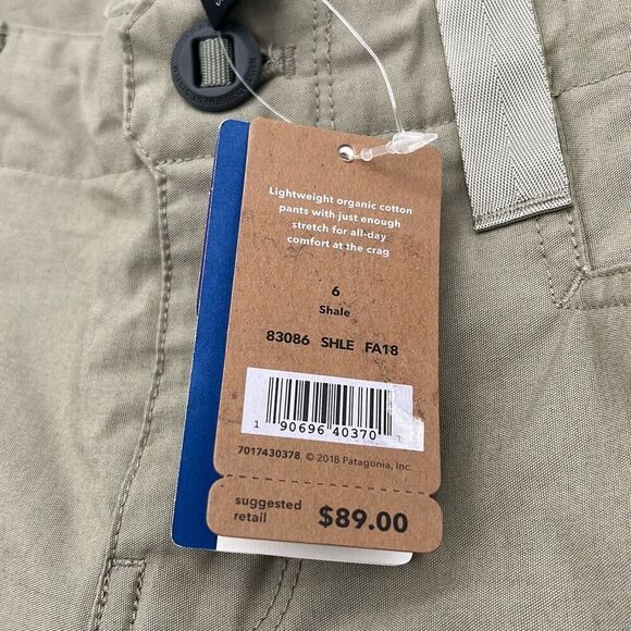 NWT PATAGONIA Pants Women's 6 Shale Gray Venga Rock Organic Cotton Blend Stretch - Picture 15 of 15